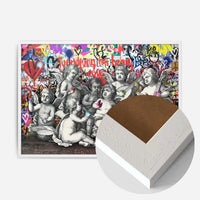 Naughty Cherubs Graffit Art Print