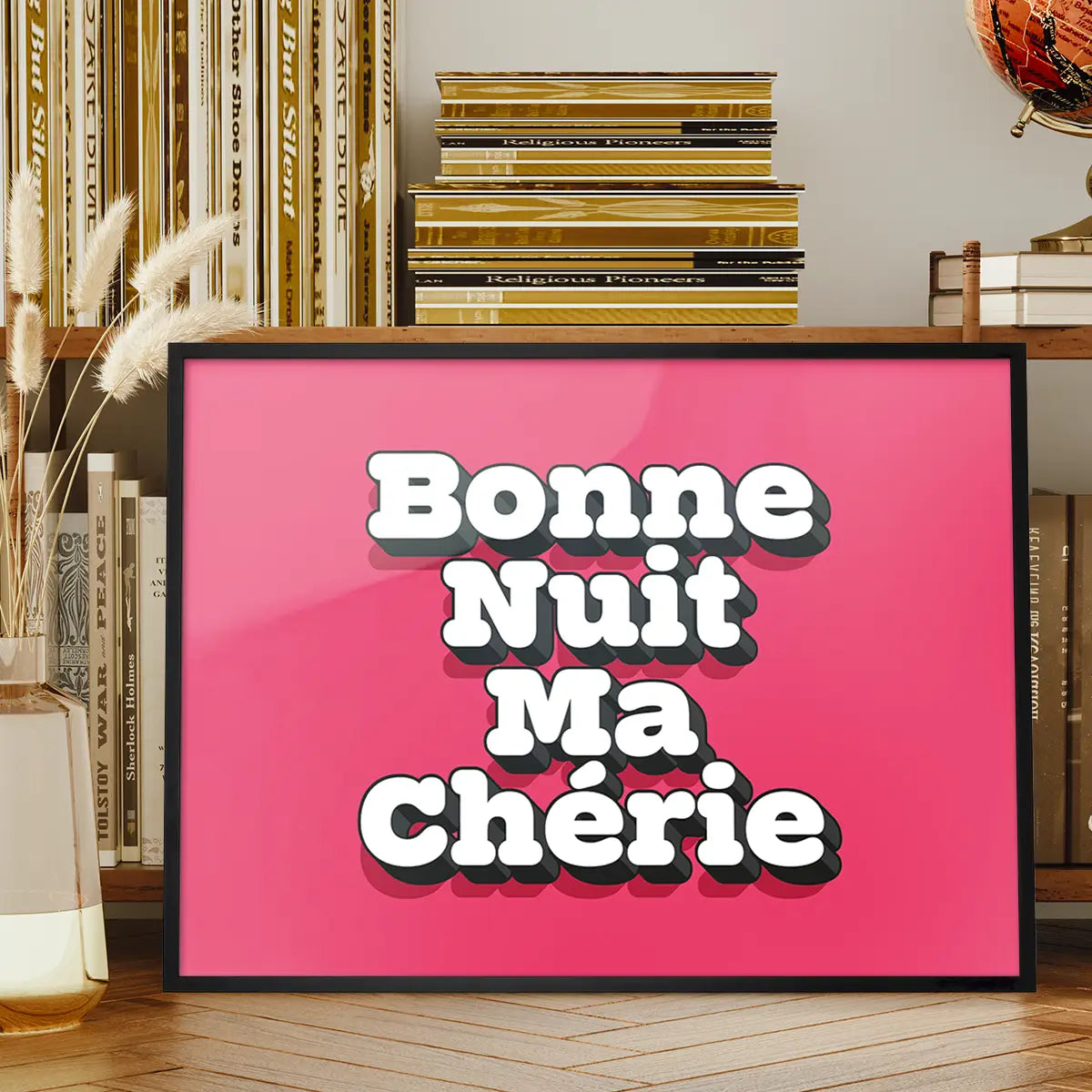 Bonne Nuit Ma Cherie Typography Quote Print
