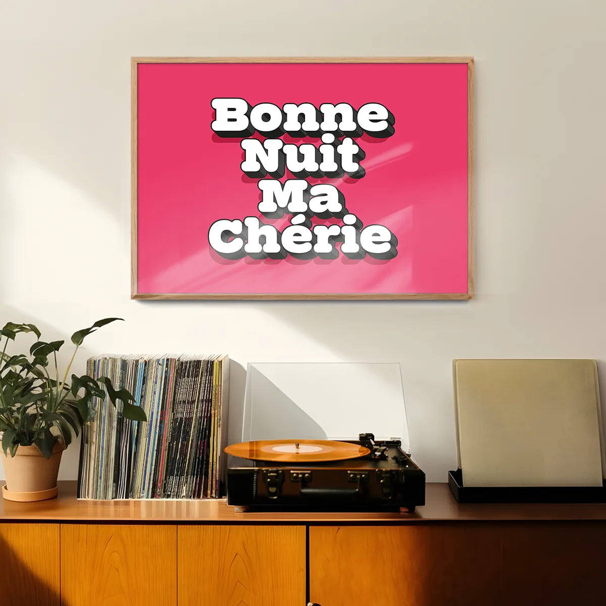 Bonne Nuit Ma Cherie Typography Quote Print