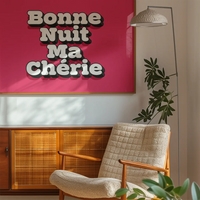 Bonne Nuit Ma Cherie Typography Quote Print