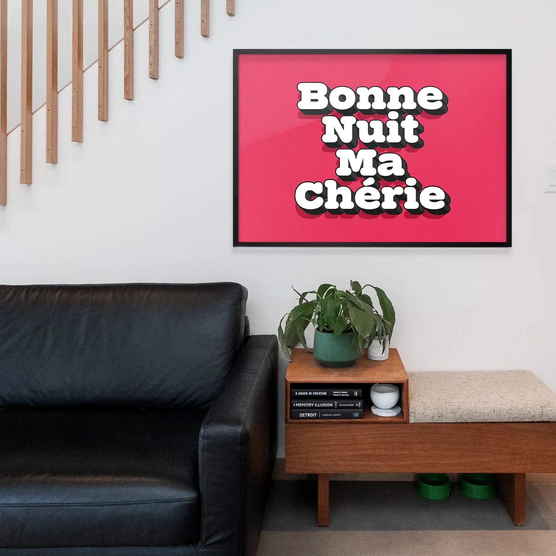 Bonne Nuit Ma Cherie Typography Quote Print