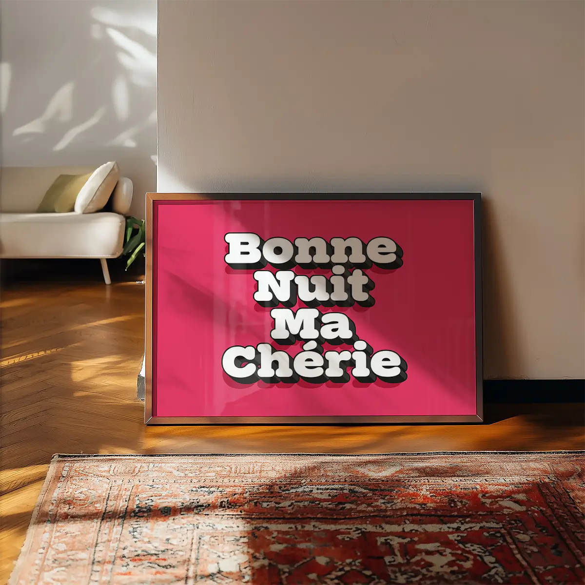Bonne Nuit Ma Cherie Typography Quote Print