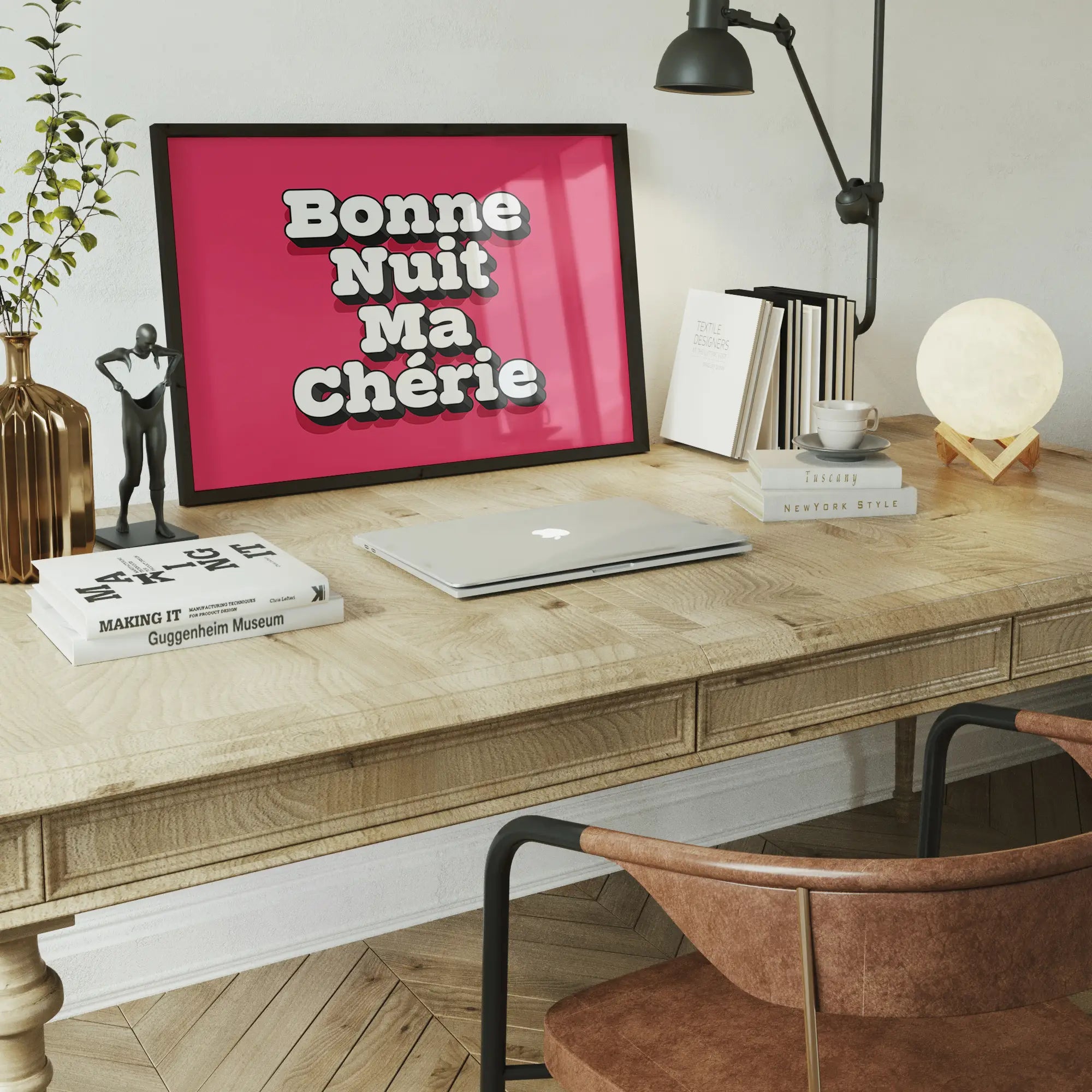 Bonne Nuit Ma Cherie Typography Quote Print
