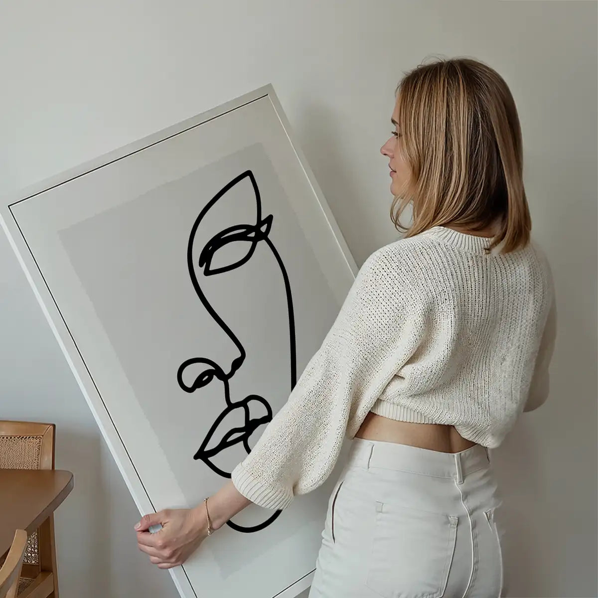Face Study Line Art Print