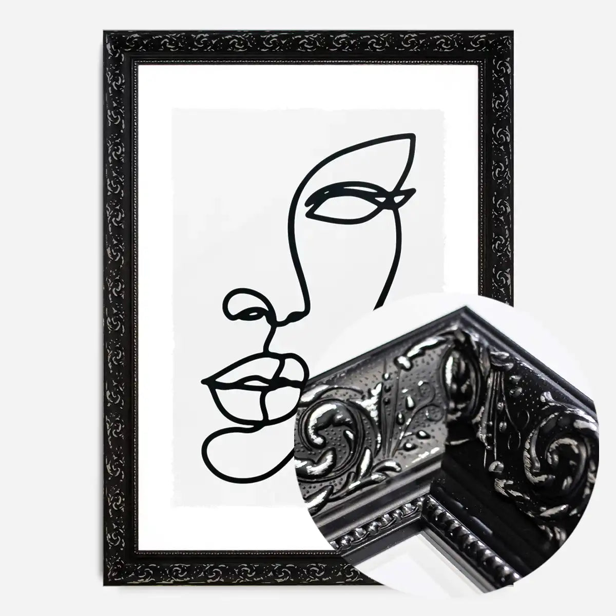 Face Study Line Art Print