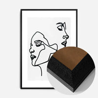 Two Faces Study Line Art Print