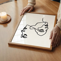 Two Faces Study Line Art Print