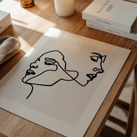 Two Faces Study Line Art Print