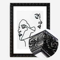 Two Faces Study Line Art Print
