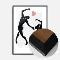 Dancers Black And White Painting Print