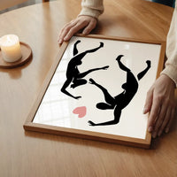 Dancers Black And White Painting Print