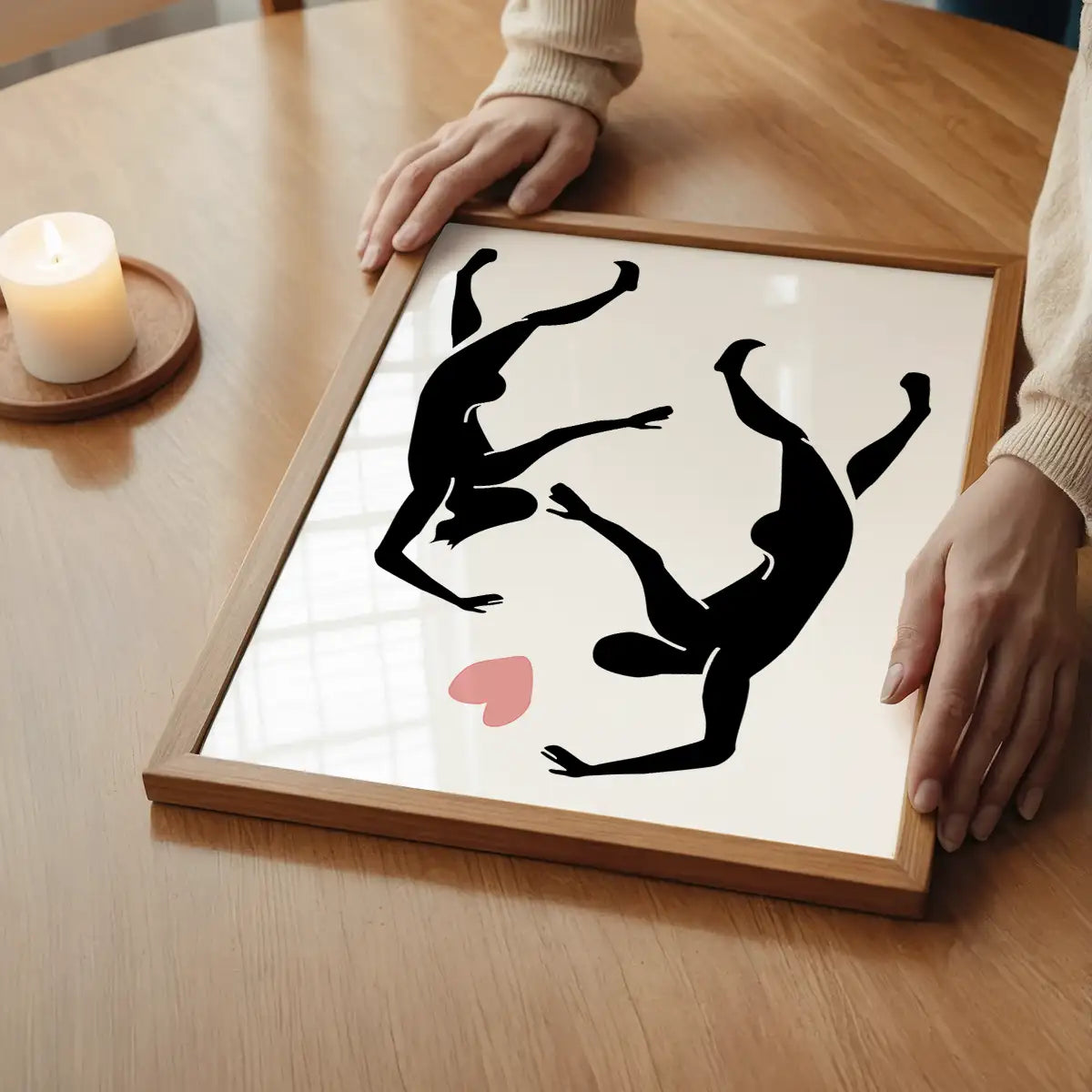 Dancers Black And White Painting Print