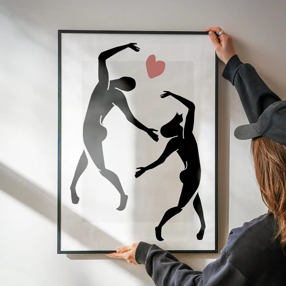 Dancers Black And White Painting Print