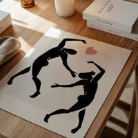 Dancers Black And White Painting Print