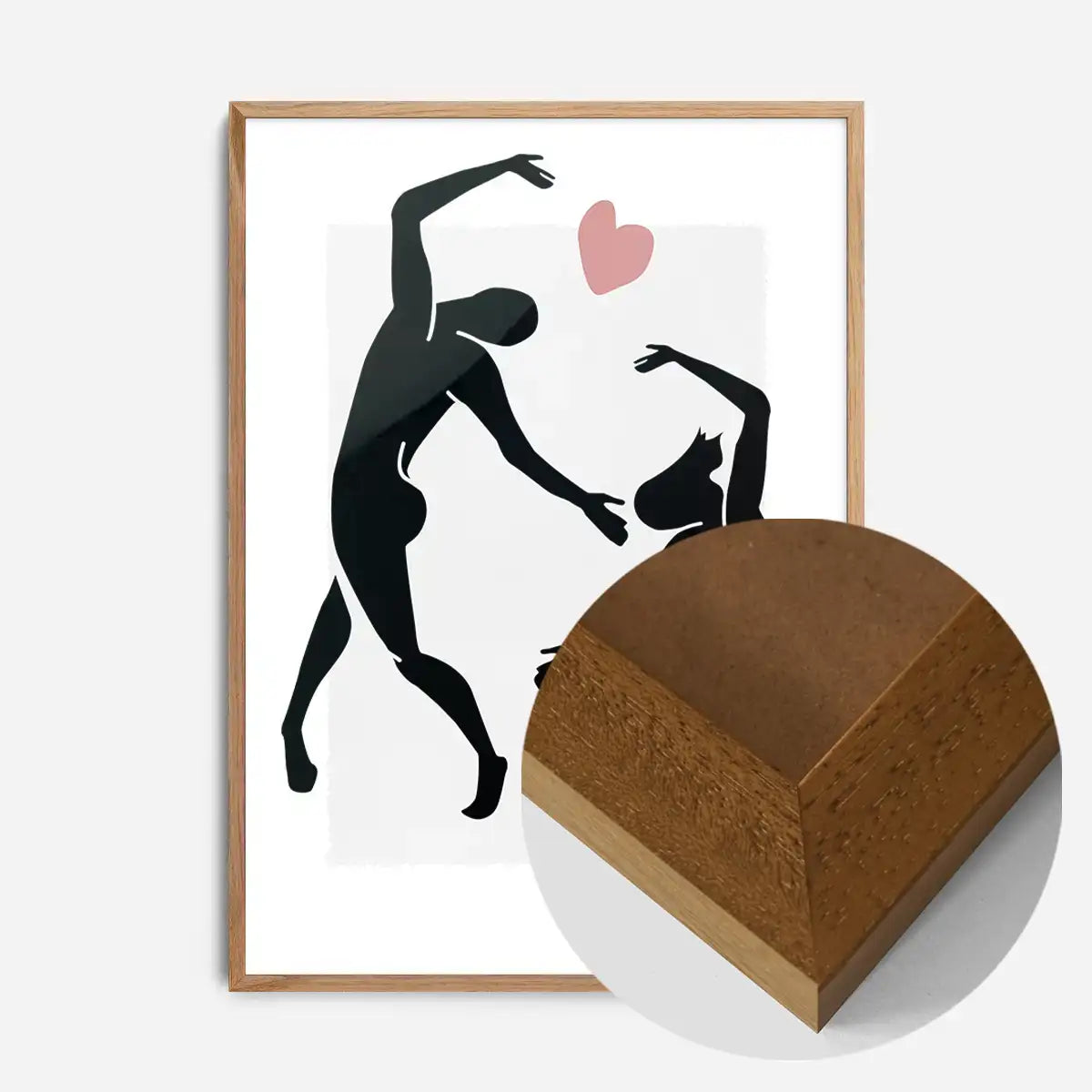 Dancers Black And White Painting Print