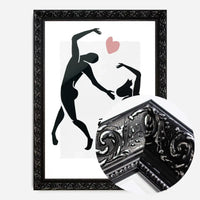 Dancers Black And White Painting Print