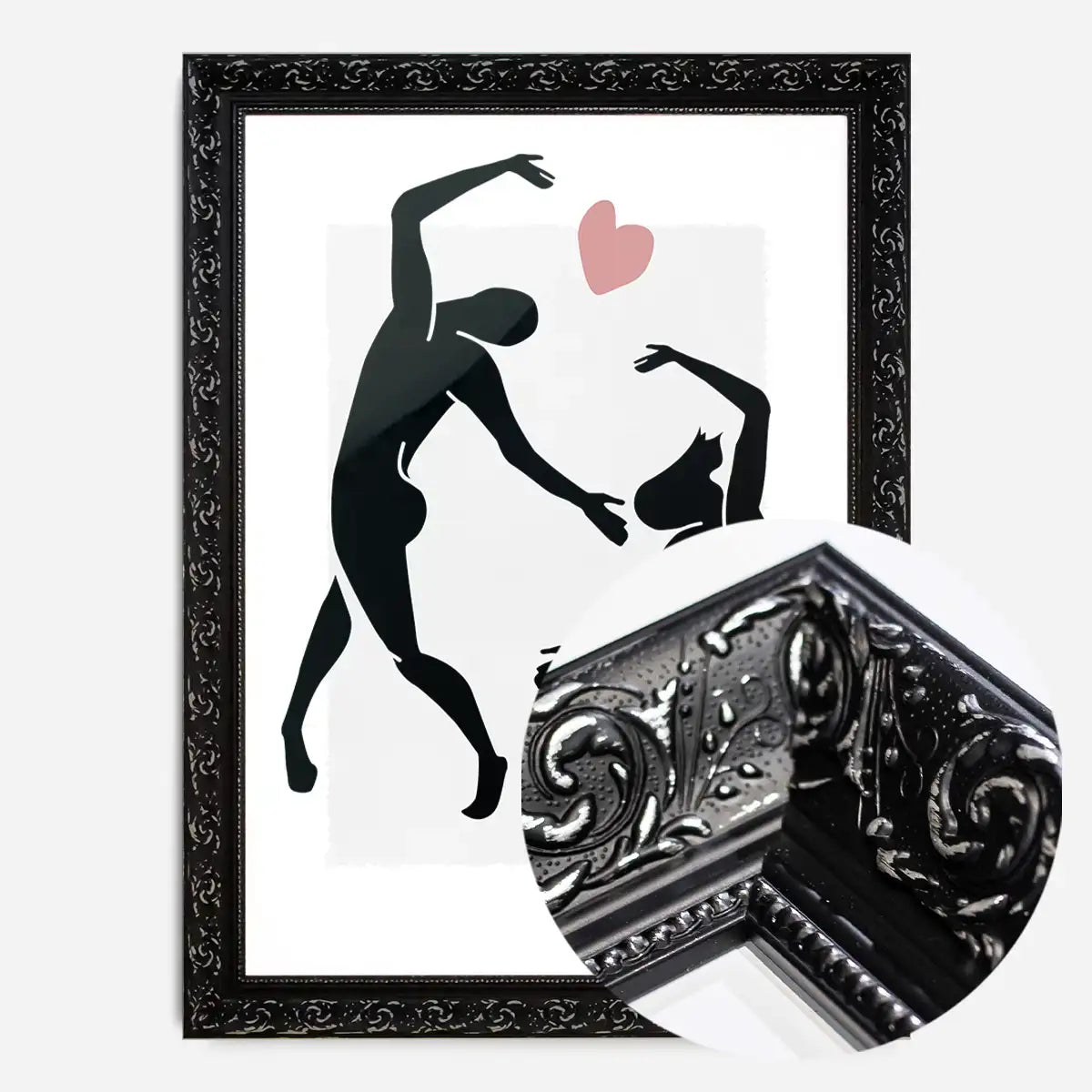 Dancers Black And White Painting Print