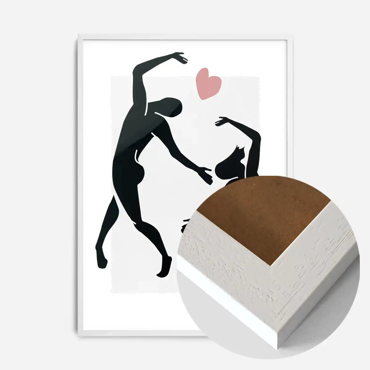 Dancers Black And White Painting Print