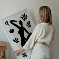 Sitting Woman Black and White Painting Print