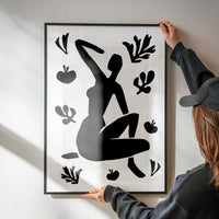 Sitting Woman Black and White Painting Print