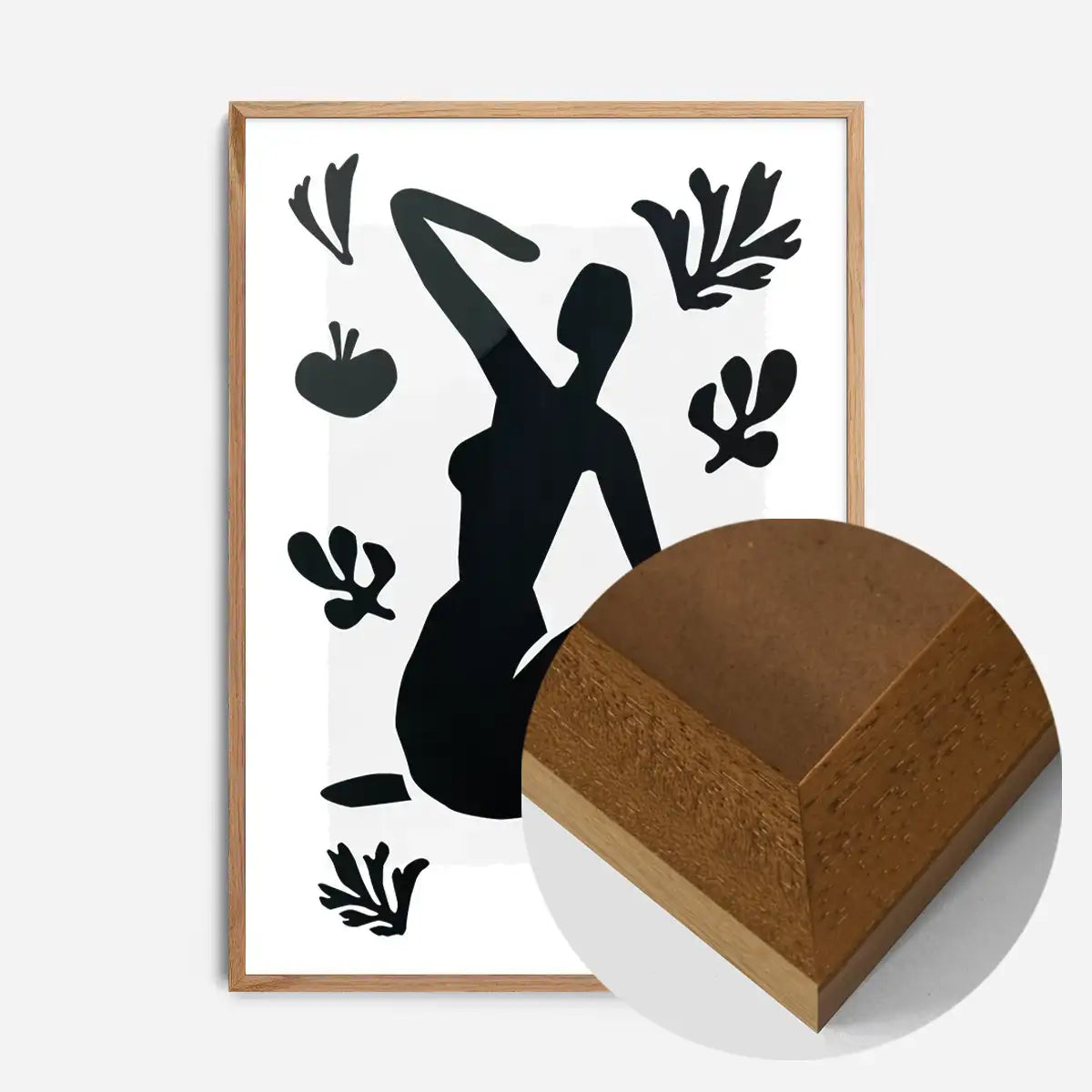 Sitting Woman Black and White Painting Print