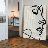 Face Close Up Line Art Print