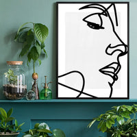 Face Close Up Line Art Print