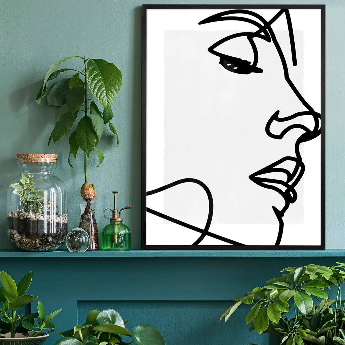 Face Close Up Line Art Print