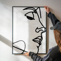 Face Close Up Line Art Print