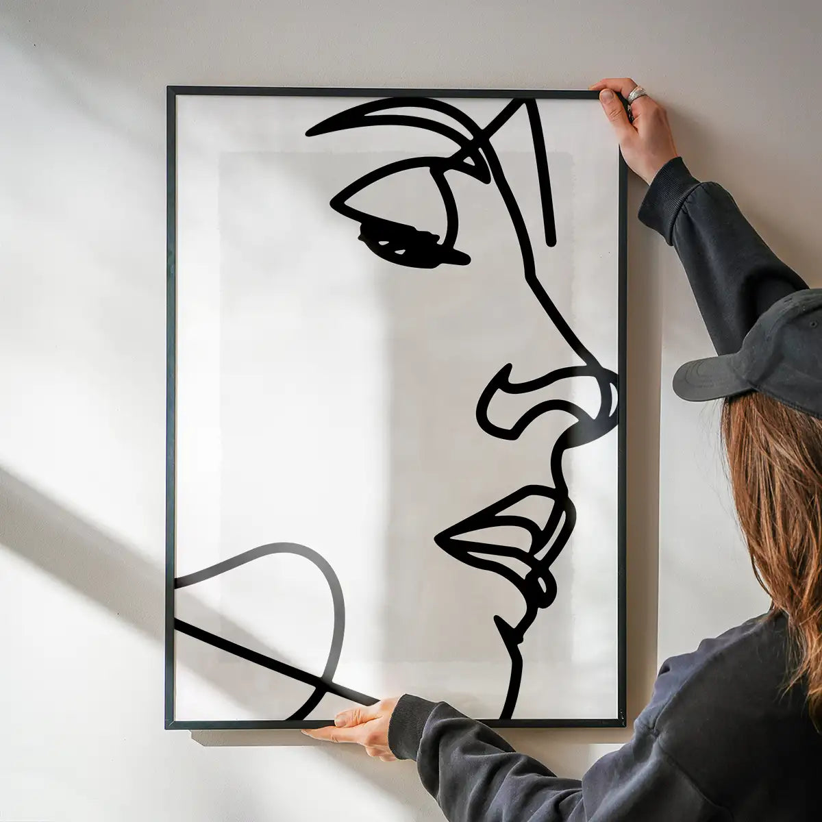 Face Close Up Line Art Print