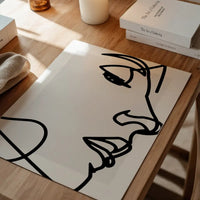 Face Close Up Line Art Print