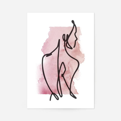 Glancing Watercolour Line Art Print