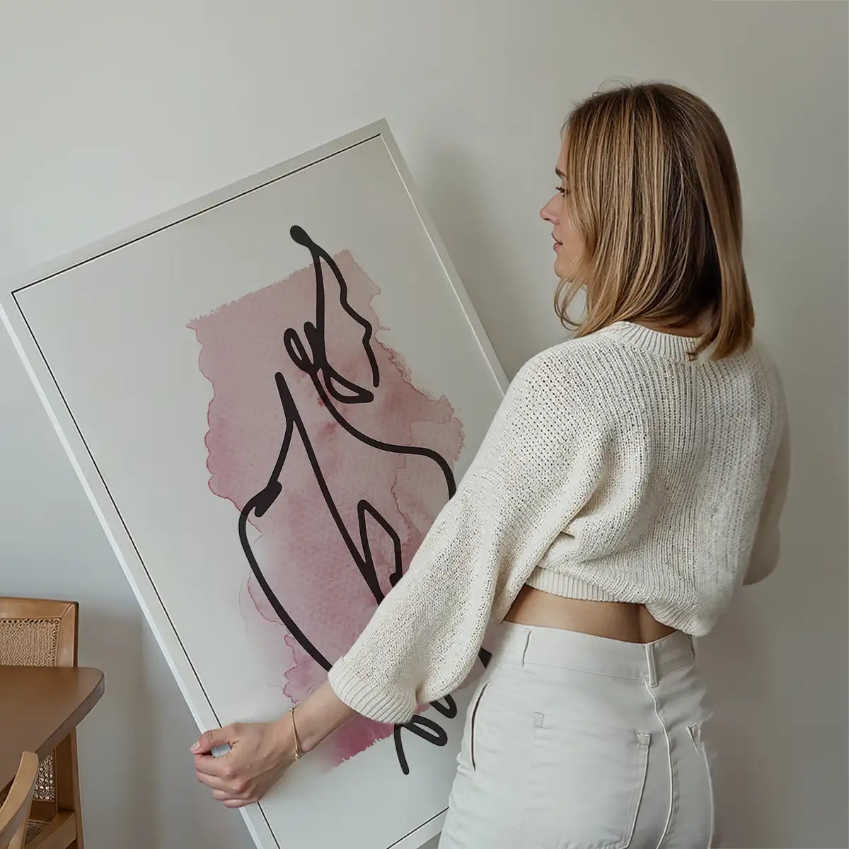 Glancing Watercolour Line Art Print