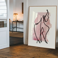 Glancing Watercolour Line Art Print