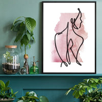 Glancing Watercolour Line Art Print