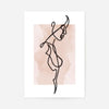 Female Side Study Line Art Watercolour Print