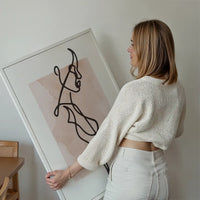 Female Side Study Line Art Watercolour Print