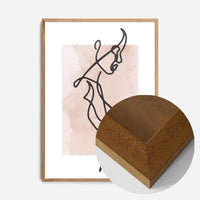 Female Side Study Line Art Watercolour Print