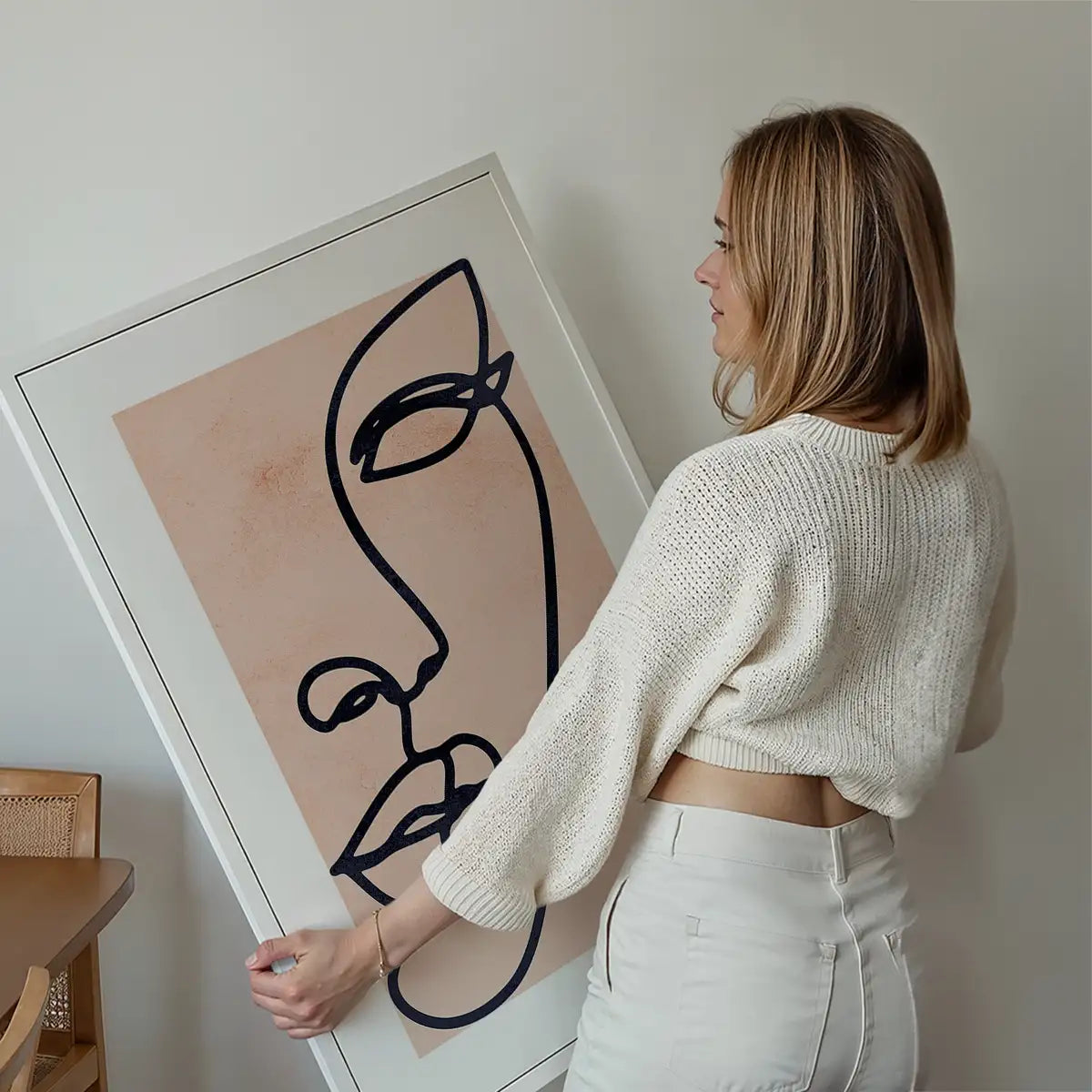 Face Study Line Art Watercolour Print