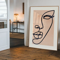Face Study Line Art Watercolour Print