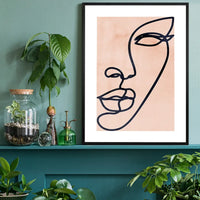 Face Study Line Art Watercolour Print