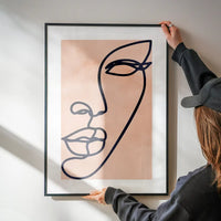 Face Study Line Art Watercolour Print