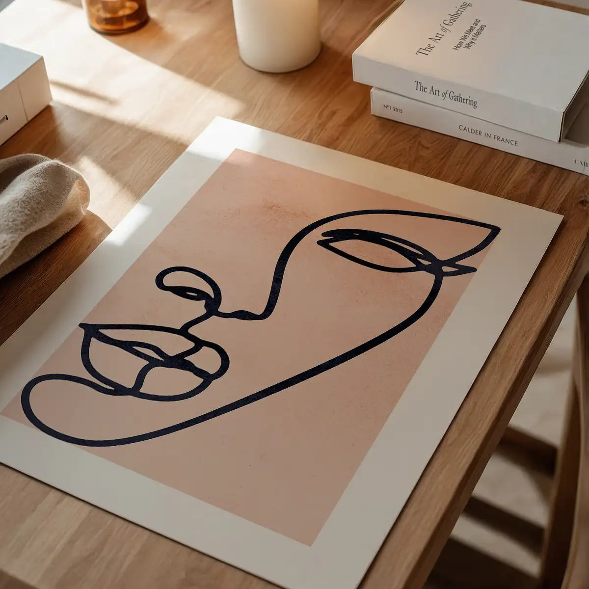 Face Study Line Art Watercolour Print