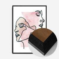 Two Faces Line Art Watercolour Print
