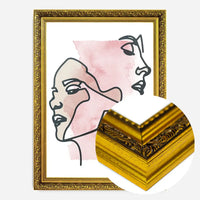 Two Faces Line Art Watercolour Print