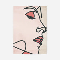 Face Close Up Line Art Watercolour Print