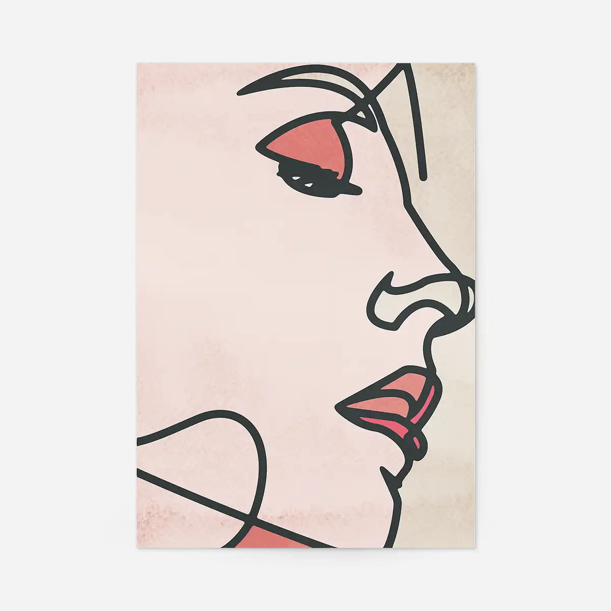Face Close Up Line Art Watercolour Print