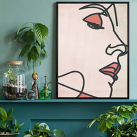 Face Close Up Line Art Watercolour Print