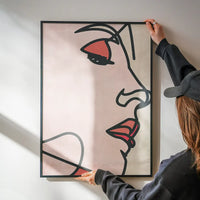 Face Close Up Line Art Watercolour Print
