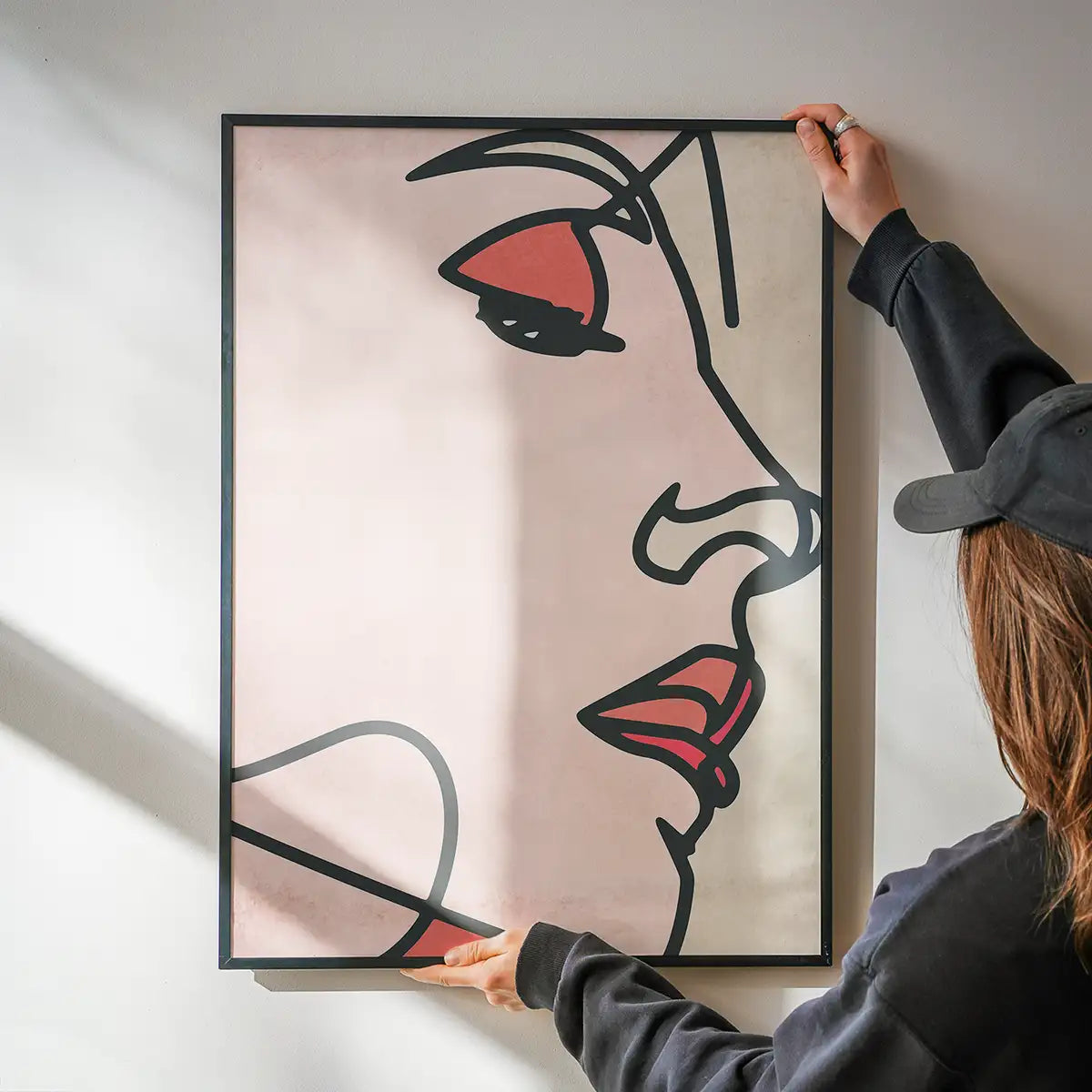 Face Close Up Line Art Watercolour Print